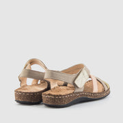 SANDALIA PIEL CEMENTO MULTI BEIGE