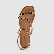 SANDALIA TACHAS PIEL LEOPARDO