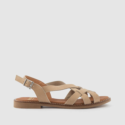 SANDALIA TIRAS NOBUCK TAUPE