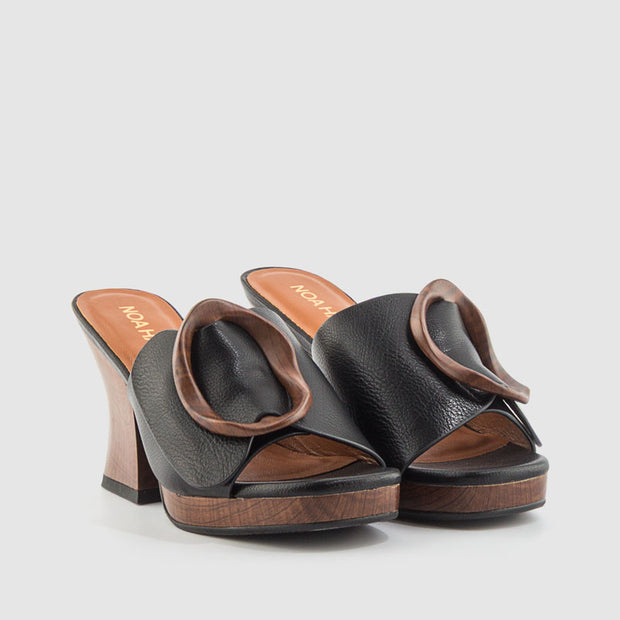 SANDALIA PASADOR PIEL NEGRO