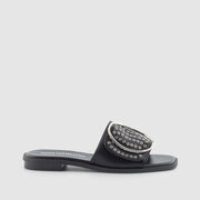 SANDALIA MINIOJETES PIEL NEGRO