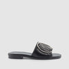 SANDALIA MINIOJETES PIEL NEGRO