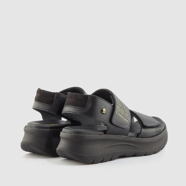 SANDALIA PIEL NEGRO