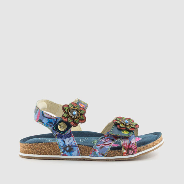 SANDALIA 3 FLOR PIEL JEANS