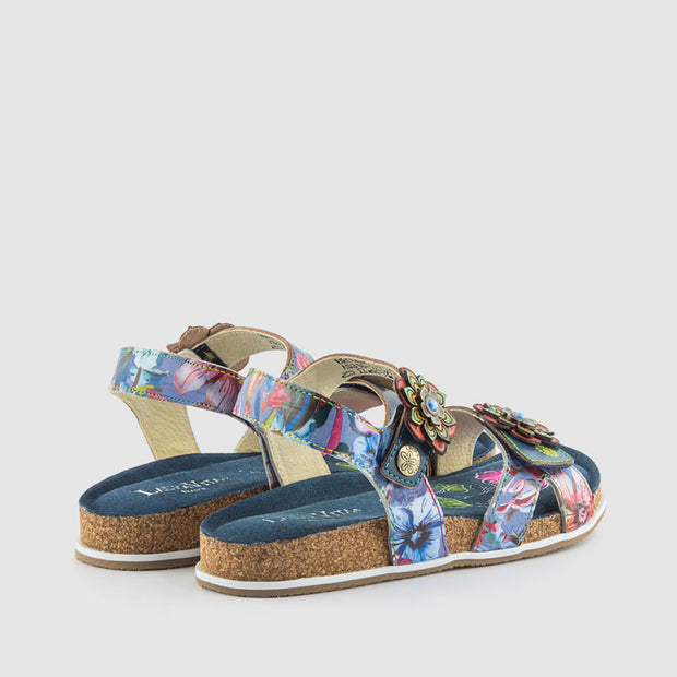 SANDALIA 3 FLOR PIEL JEANS