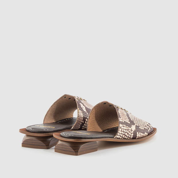 SANDALIA PIEL SERPIENTE CAMEL