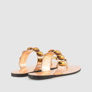 SANDALIA PIEDRAS PIEL BRONCE