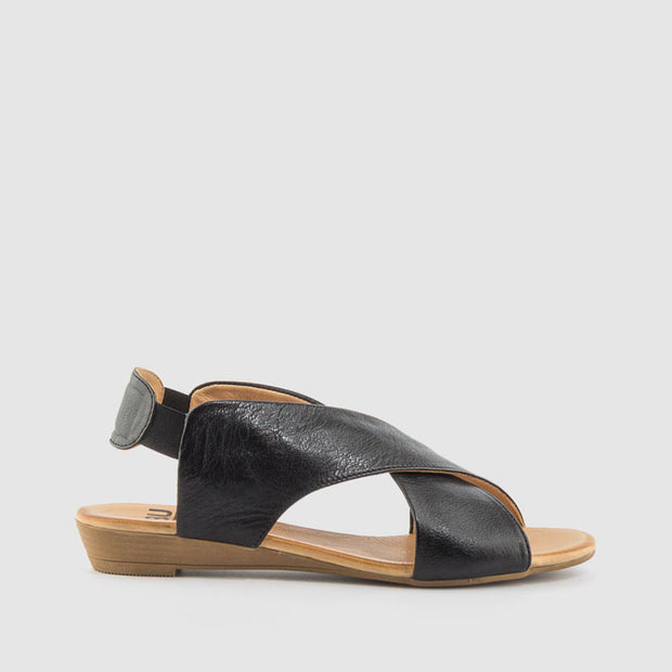 SANDALIA PIEL NEGRO