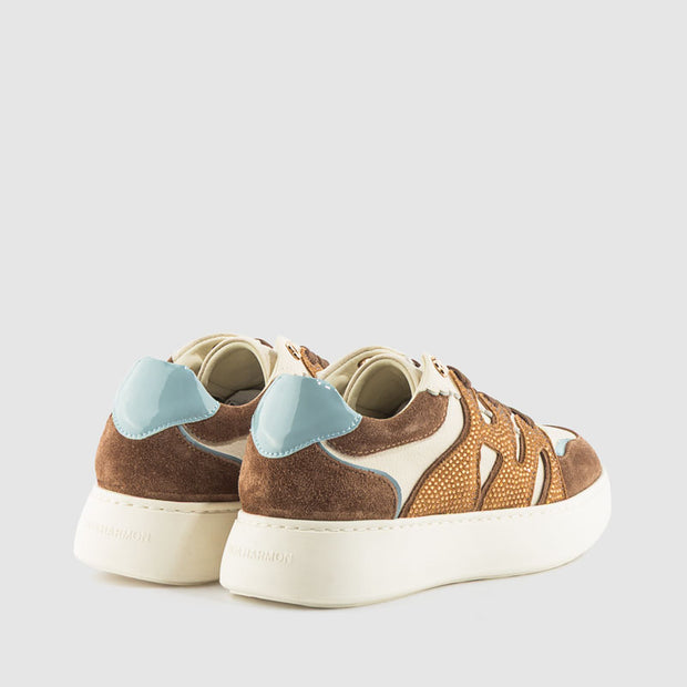 DEPORTIVO PIEL BLANCO MARRON