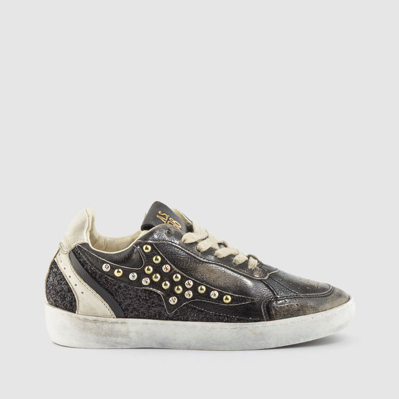 DEPORTIVO TACHAS PIEL NEGRO