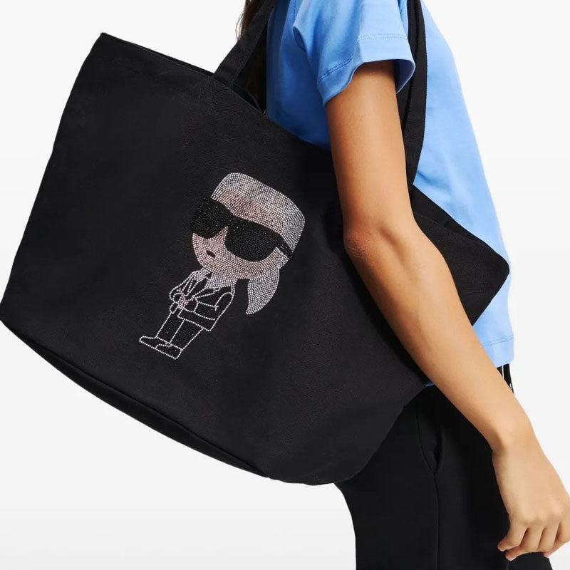 BOLSO IKON RHINESTONE SHOPPER BLACK