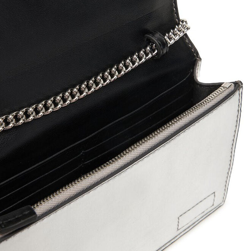 BOLSO MINI METALLIC WALLET ON CHAIN