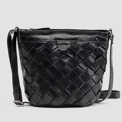 BOLSO CROSS TIRAS PIEL NEGRO