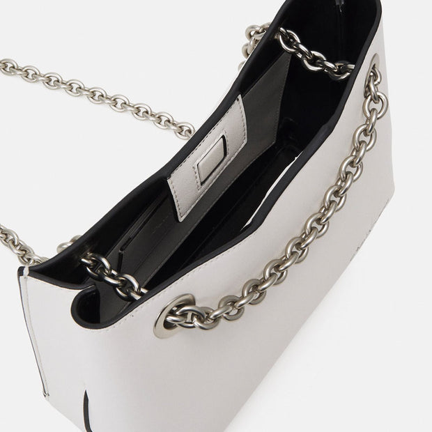 Bolso Sculted Shoulder W/chain White